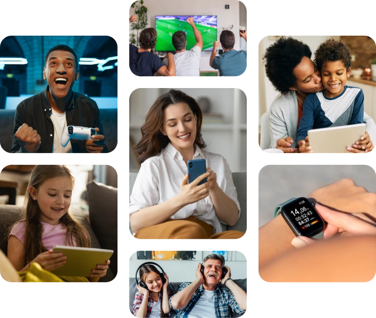 People are enjoying using their electronic devices