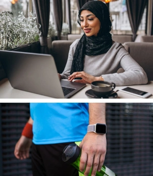 People using their electronic devices